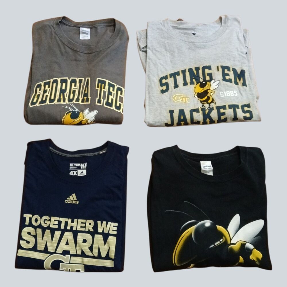 Georgia Tech Yellow Jackets Lot Of 4 Graphic Tees Size 4XL